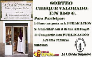 SORTEO CHEQUE REGALO SEMANA SANTA 2018